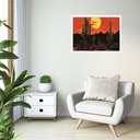 Ver imagem 1 de Quadro Decorativo Deserto Cacto Silhueta - 50x70cm:moldura Preta