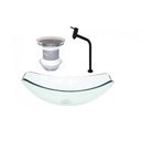 Ver imagem 2 de Cuba de Vidro Oval 46cm Jateado + Valvula + Torneira Preta