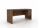 Ver imagem 3 de Escritório com Mesa para Computador e Armário C/ Prateleiras 2 Portas Nogal - Fdecor