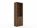 Ver imagem 2 de Escritório com Mesa para Computador e Armário C/ Prateleiras 2 Portas Nogal - Fdecor