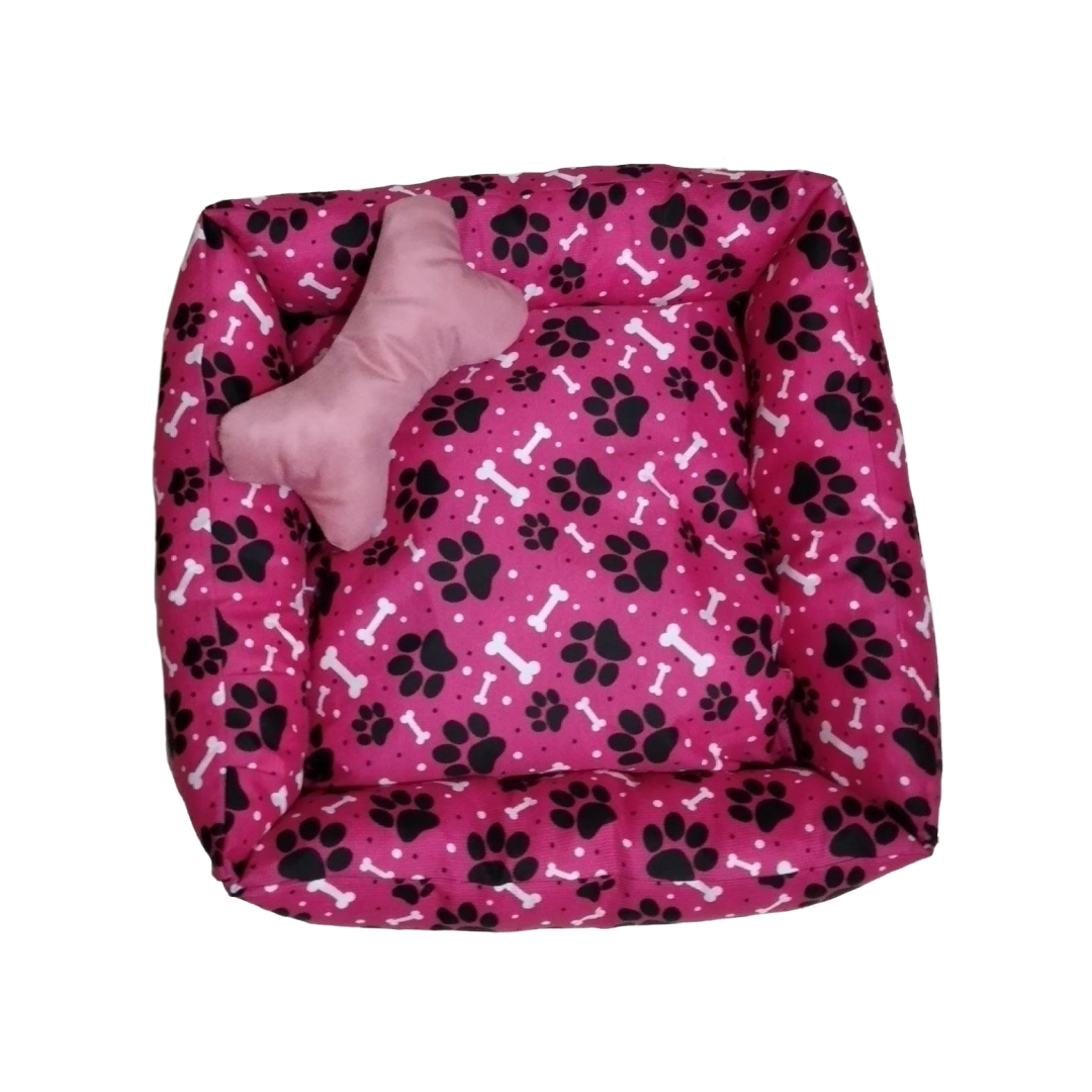 Cama Caminha Pet Confortável Quadrada 60x60 Cães e Gatos Pink Estampado - 1