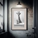 Ver imagem 1 de Quadro Banheiro Girafinhas - 60x48cm:moldura Preta