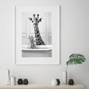 Ver imagem 2 de Quadro Banheiro Girafinhas - 60x48cm:moldura Preta