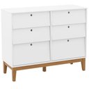 Ver imagem 4 de Quarto de Bebê Unique 3 Portas com Cômoda 6 Gavetas e Painel Farm Branco Soft Eco Wood - Matic