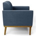 Ver imagem 6 de Poltrona Decorativa Base Madeira Castanho Maressa Suede Azul Marinho - Ibiza