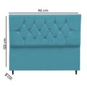 Ver imagem 2 de Cabeceira Cama Box Solteiro 90cm Geovana Suede Azul Turquesa