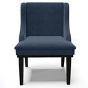 Ver imagem 6 de Kit 2 Poltronas Decorativas Base Fixa de Madeira Firenze Suede Azul Marinho/Preto - Gran Belo