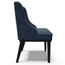 Ver mais imagens de Kit 2 Poltronas Decorativas Base Fixa de Madeira Firenze Suede Azul Marinho/Preto - Gran Belo