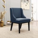 Ver imagem 2 de Kit 2 Poltronas Decorativas Base Fixa de Madeira Firenze Suede Azul Marinho/Preto - Gran Belo