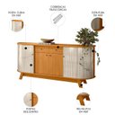 Ver imagem 3 de Balcão Buffet Sala de Jantar 183cm Mônica Z10 Off/cinamomo - Mpozenato