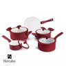 Jogo Conjunto de Panelas Indução 5 Peças Vermelho Hercules - 1