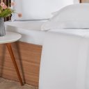 Ver imagem 3 de Jogo de Cama King 4 Pçs Ricamo 300 Fios 100% Algodão 193x203x40cm Branco