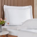 Ver imagem 2 de Jogo de Cama King 4 Pçs Ricamo 300 Fios 100% Algodão 193x203x40cm Branco