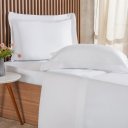 Ver imagem 5 de Jogo de Cama King 4 Pçs Ricamo 300 Fios 100% Algodão 193x203x40cm Branco