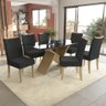 Sala de Jantar Conjunto de Mesa Didal 1,70x0,90m com 6 cadeiras estofadas CSJ1113 Kappesberg Jantar  - 1