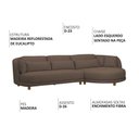 Ver imagem 3 de Sofá 05 Lugares 330cm Arizona com Chaise Esquerdo Bouclé Marrom - Nexta Casa