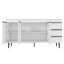 Ver imagem 3 de Balcão Gabinete 160cm Cozinha 3 Portas Andreia S-t Ajl Amêndoa Preto