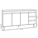 Ver imagem 4 de Balcão Gabinete 160cm Cozinha 3 Portas Andreia S-t Ajl Amêndoa Preto
