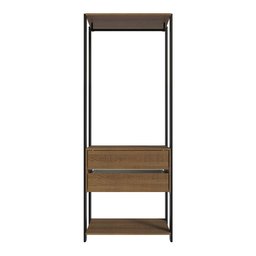 Guarda-roupa Closet Modulado Valencia 2 Gavetas 70cm Rustic/preto Madesa - 9