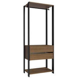 Guarda-roupa Closet Modulado Valencia 2 Gavetas 70cm Rustic/preto Madesa - 3