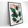 QUADRO PINTURA FOLHAS VERDES E ROSA Decor&Quadros NAT088 - 3