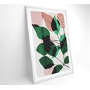Ver imagem 2 de Quadro Pintura Folhas Verdes e Rosa Decor&quadros Nat088
