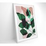 QUADRO PINTURA FOLHAS VERDES E ROSA Decor&Quadros NAT088 - 2