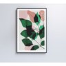 QUADRO PINTURA FOLHAS VERDES E ROSA Decor&Quadros NAT088 - 7