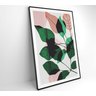 QUADRO PINTURA FOLHAS VERDES E ROSA Decor&Quadros NAT088 - 5