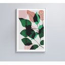Ver imagem 1 de Quadro Pintura Folhas Verdes e Rosa Decor&quadros Nat088
