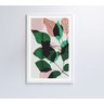 QUADRO PINTURA FOLHAS VERDES E ROSA Decor&Quadros NAT088 - 6