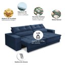 Ver imagem 3 de Sofá Retrátil e Reclinável 3 Lugares 2,50m com Molas Emily Suede Adonai Estofados