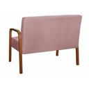 Ver imagem 2 de Sofà 2 Lugares Namoradeira Lara Decoração Sala Quarto Recepção - Veludo Rosê