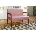 Ver imagem 3 de Sofà 2 Lugares Namoradeira Lara Decoração Sala Quarto Recepção - Veludo Rosê