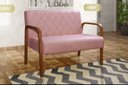 Ver imagem 3 de Sofà 2 Lugares Namoradeira Lara Decoração Sala Quarto Recepção - Veludo Rosê