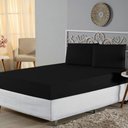 Ver imagem 1 de Jogo de Lençol Casal Padrão Malha 100% Algodão 3 Peças Cor Preto