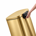 Ver imagem 3 de Lixeira Inox Retangular c/Pedal 12L. Escovado Mood - Dourado Matte