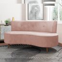 Ver imagem 2 de Sofá Chaise Living 2 Lugares 135cm Sala de Estar Istambul K01 Veludo Rosê - Lyam Decor