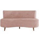 Ver imagem 3 de Sofá Chaise Living 2 Lugares 135cm Sala de Estar Istambul K01 Veludo Rosê - Lyam Decor