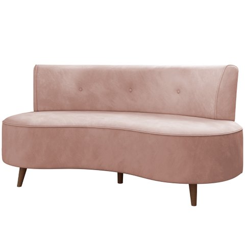Sofá Chaise Living 2 Lugares 135cm Sala de Estar Istambul K01 Veludo Rosê - Lyam Decor