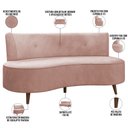 Ver imagem 4 de Sofá Chaise Living 2 Lugares 135cm Sala de Estar Istambul K01 Veludo Rosê - Lyam Decor