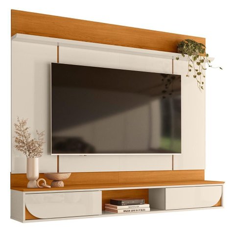 Painel Home Suspenso Aura Cinamomo/off White para Tv até 65” - Madetec