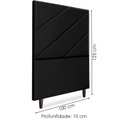Ver imagem 3 de Cabeceira Solteiro 100 Cm com Frame Cristal Corino Preto Artte