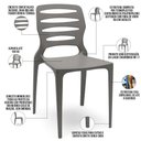 Ver imagem 3 de Kit 02 Cadeiras para Cozinha Área Gourmet Jardim Empilhável Larsen P03 Basalto - Lyam Decor