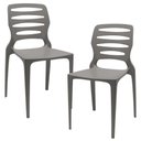 Ver imagem 1 de Kit 02 Cadeiras para Cozinha Área Gourmet Jardim Empilhável Larsen P03 Basalto - Lyam Decor