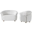 Ver imagem 1 de Kit Namoradeira 2 Lugares e Poltrona Decorativa Orgânica Perseu M03 Bouclê Cru - Lyam Decor