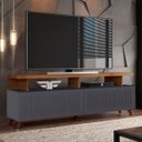 Ver imagem 1 de Rack Bancada Para Tv Até 65 Polegadas 1,80m Porta Basculante Londres - Grappa Móveis: Grafite/Matte