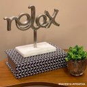 Ver imagem 2 de Escultura Relax Prata com Base em Mármore 25x20x10 Cm