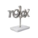 Ver imagem 3 de Escultura Relax Prata com Base em Mármore 25x20x10 Cm