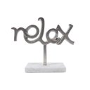 Ver imagem 1 de Escultura Relax Prata com Base em Mármore 25x20x10 Cm